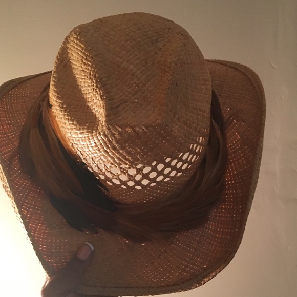Feathered Straw Cowgirl Hat